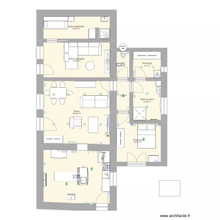 Maison reugny. Plan de 