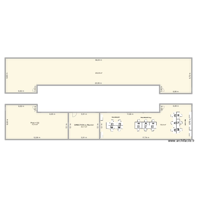 Projet - Pôle Commercial ICARUS v2. Plan de 4 pièces et 404 m2