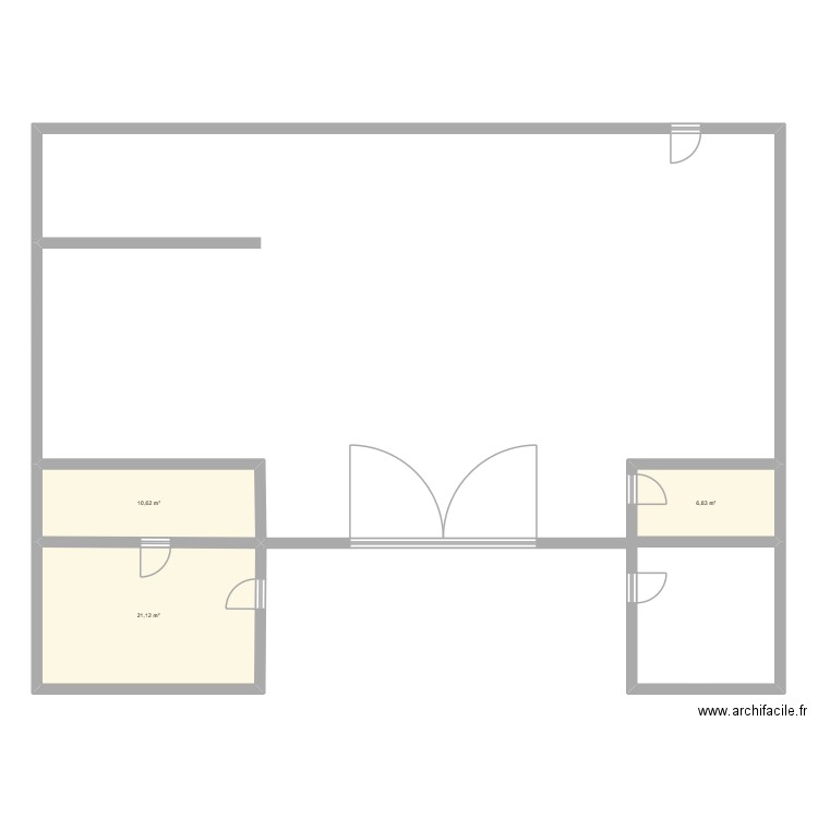 plan. Plan de 3 pièces et 39 m2