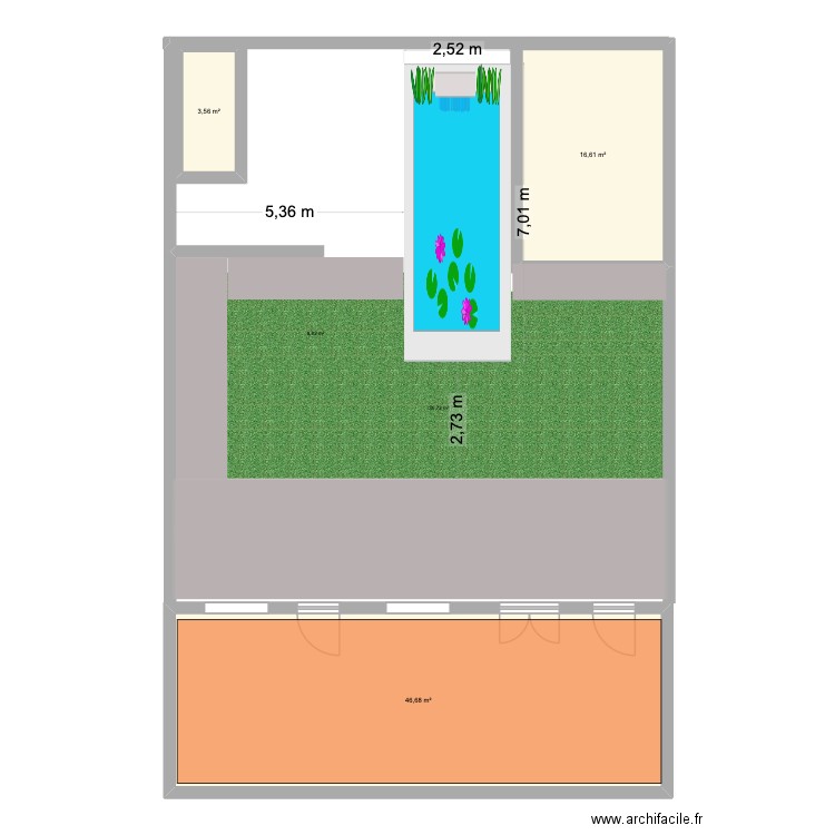 St gilles. Plan de 3 pièces et 67 m2