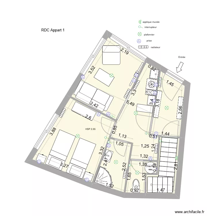PLAN bleymard rdc. Plan de 6  et 38 m²