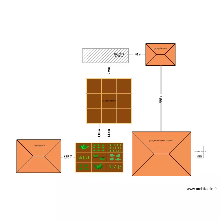 Construction rwanda project. Plan de 1 et 2 m² Construction rwanda project. Plan de 1 et 2 m²