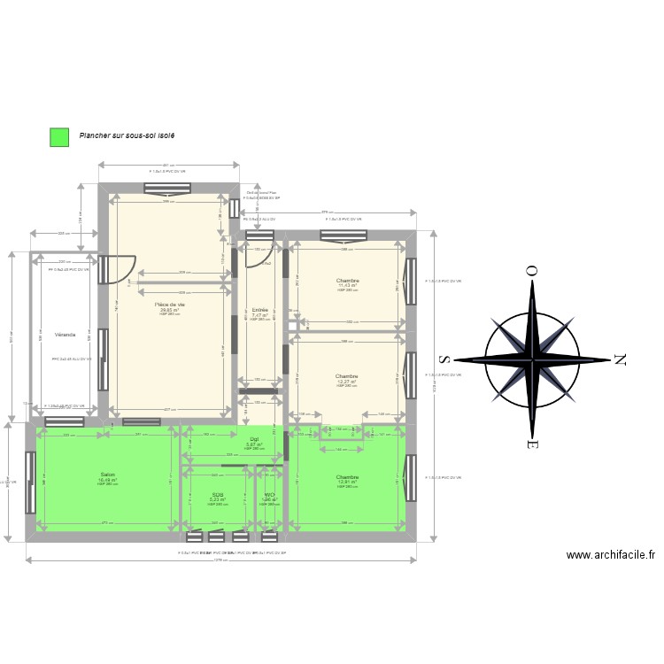 ML24006826 . Plan de 11 pièces et 115 m2