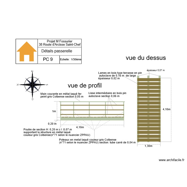 PC 9 Détails passerelle Florian. Plan de 0 pièce et 0 m2