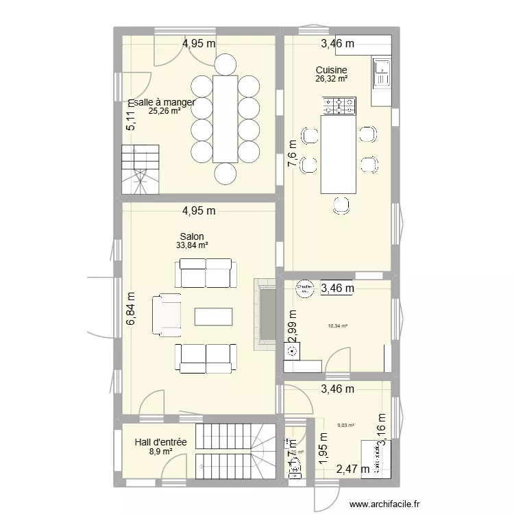 Fleury Maison 1 rez de chaussée projet 2. Plan de Fleury Maison 1 rez de chaussée projet 2. Plan de