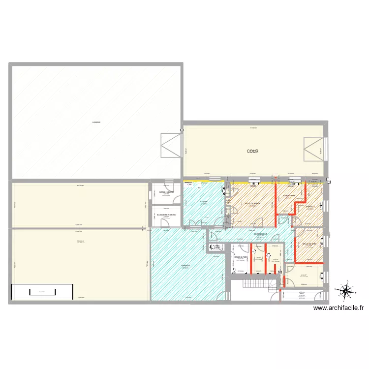 CLOIX PLAN RDC PARQUET - REVETEMENT DE SOL. Plan de 21  et 610 m²