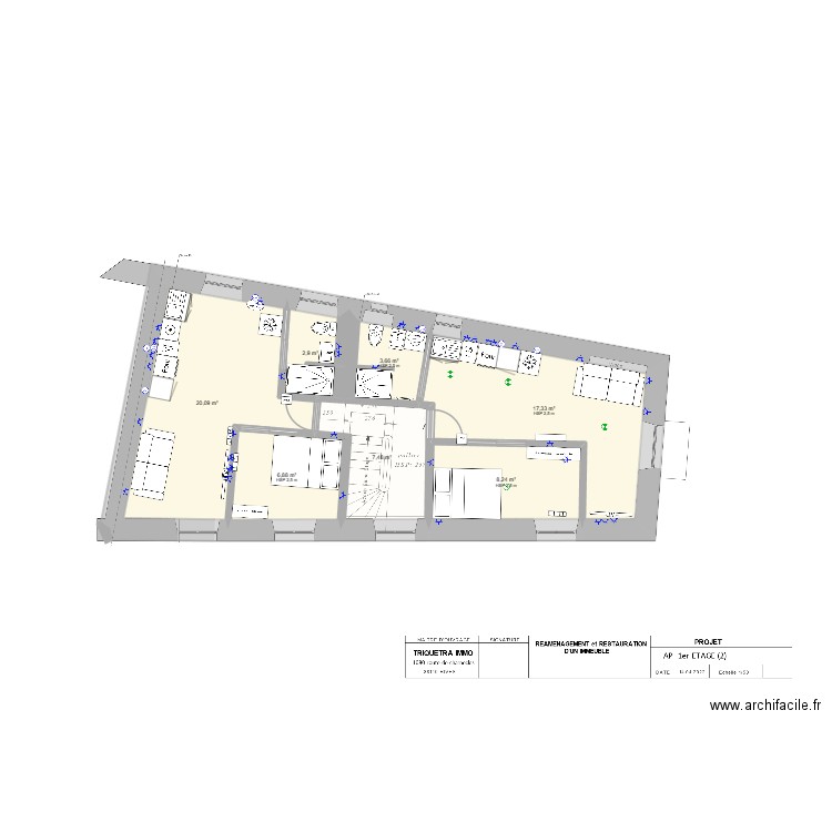 ACHAT REVENTE VIZILLE 3 4.0. Plan de 7 pièces et 67 m2