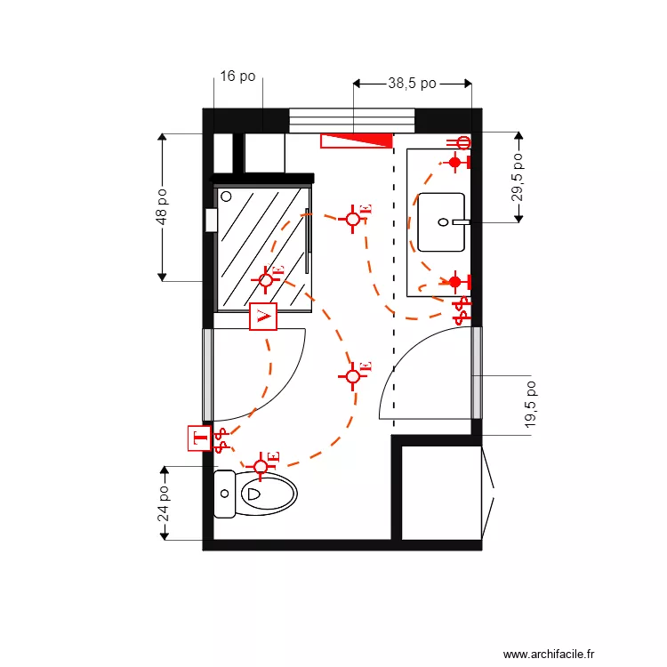 Collard sdb &Eacute;lectricit&eacute;. Plan de 