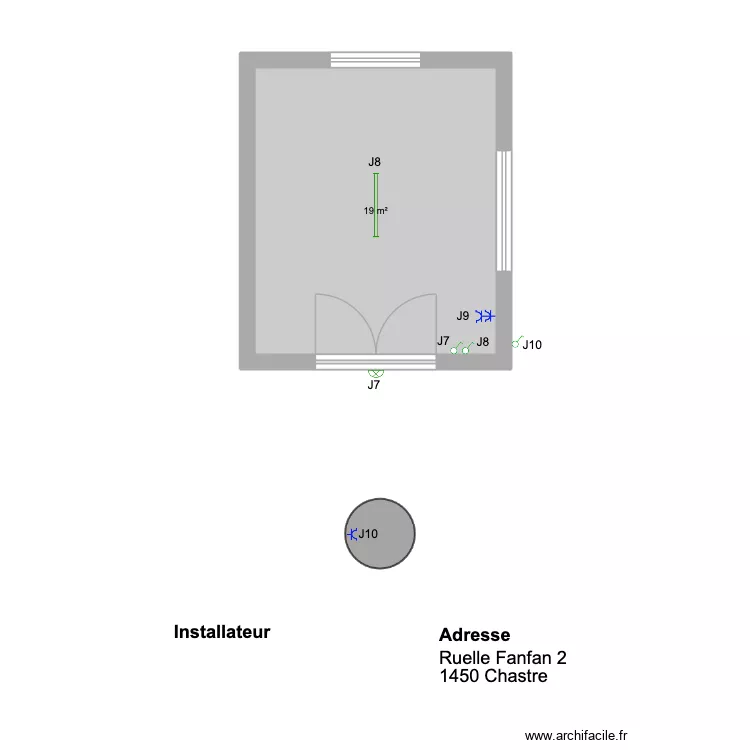 FANFAN - PLAN ELEC CHALET JARDIN. Plan de 1  et 19 m²
