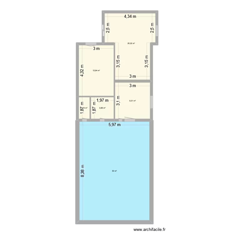 Plan maison initiale. Plan de 6 et 98 m² Plan maison initiale. Plan de 6 et 98 m²