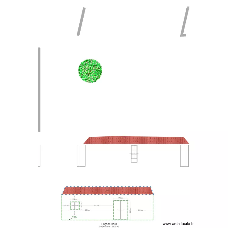 facade nord. Plan de 