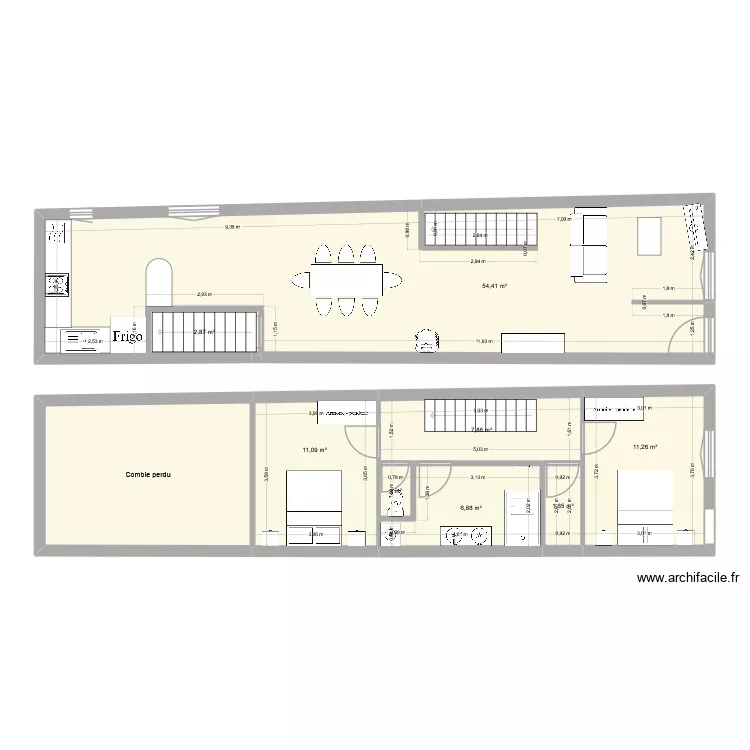Fains sans meuble. Plan de 9 et 115 m² Fains sans meuble. Plan de 9 et 115 m²