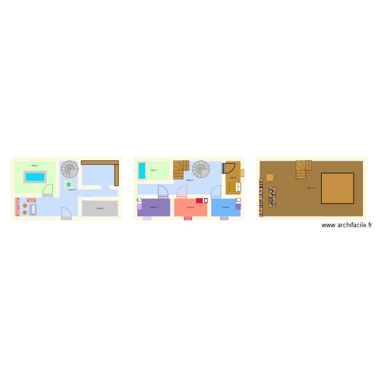 Domus. Plan de 10 pièces et 109 m2