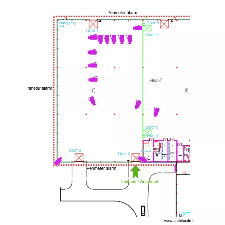 Plan s&eacute;curit&eacute; nouvelle zone. Plan de 