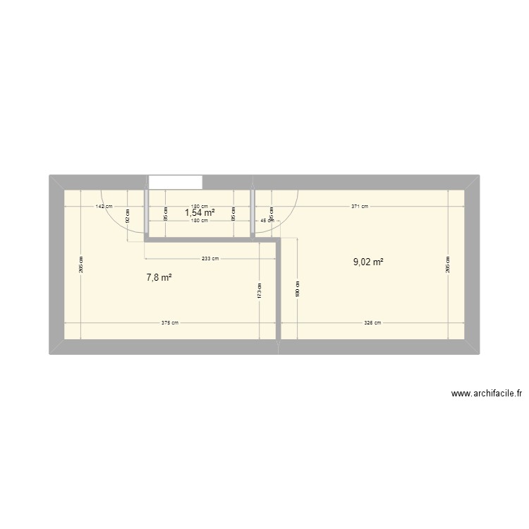 Ëxtension bis test. Plan de 3 pièces et 18 m2