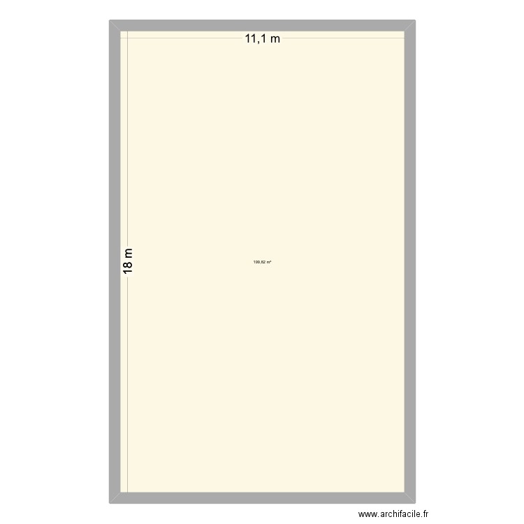 Laetitia. Plan de 1 pièce et 200 m2