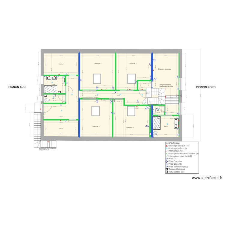 Plan implantation R+1 V6. Plan de 0 pièce et 0 m2