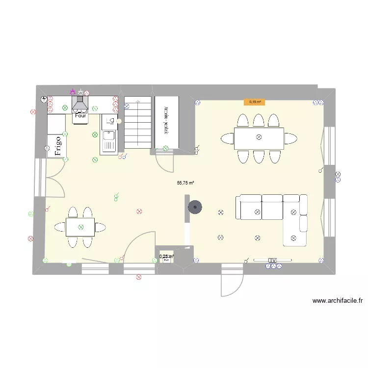 Maison de Beaumes de Venise. Plan de 2  et 56 m²