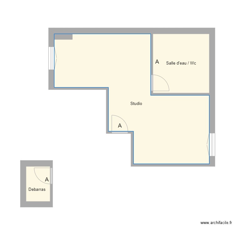 780807948-CARRIERES-CHAUDEY-CROQUIS. Plan de 3 pièces et 30 m2