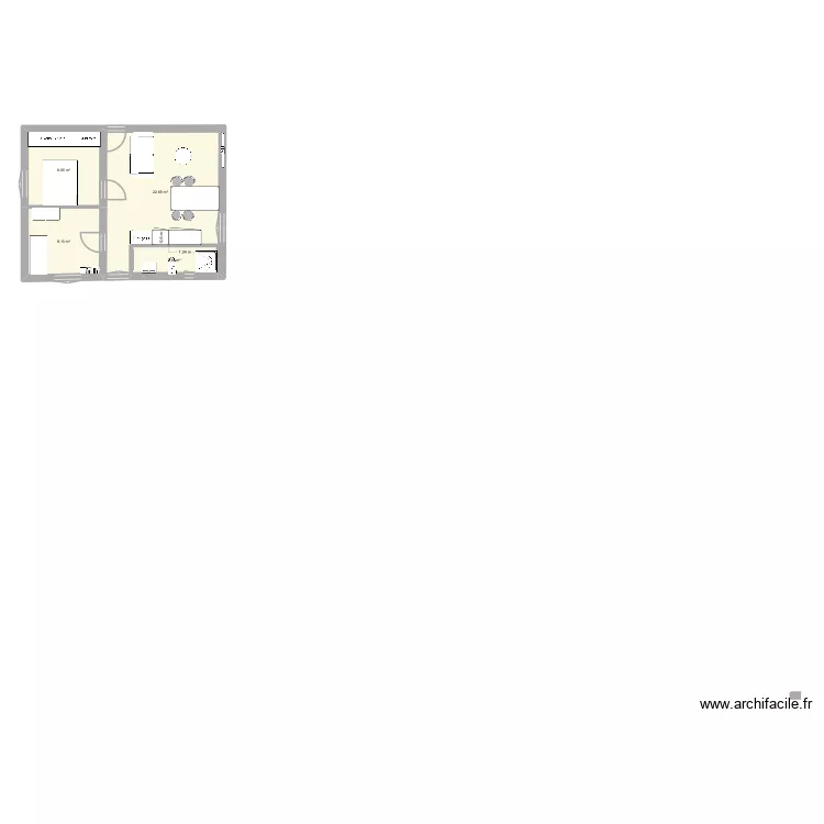 Rez de chausse. Plan de 4  et 44 m²