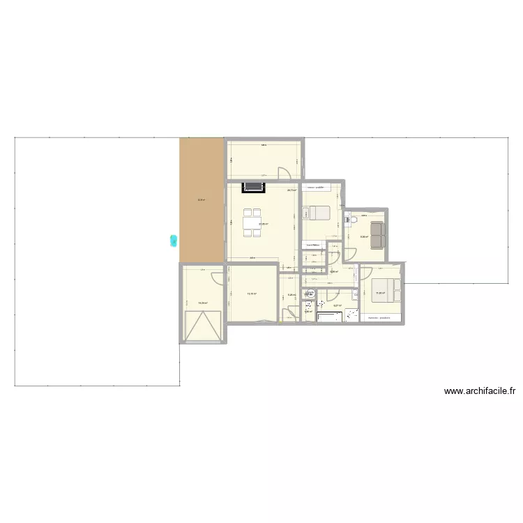 Projet V1.6. Plan de 11 Pièces et 122 m² Projet V1.6. Plan de 11 Pièces et 122 m²