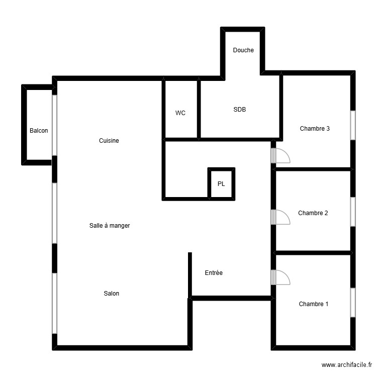 IAICH. Plan de 7 pièces et 126 m2