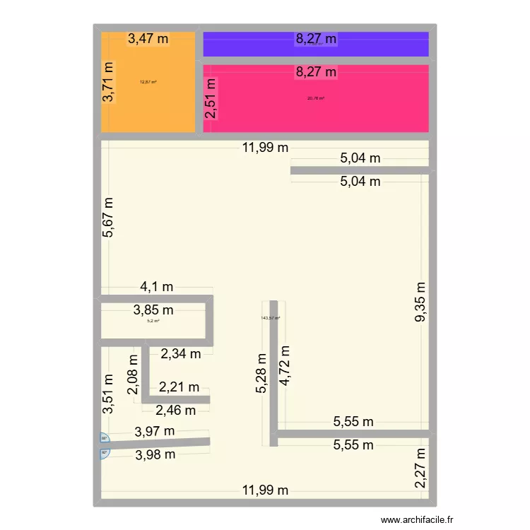 GOULIF. Plan de 5 Pièces et 190 m²