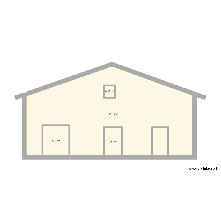 facade a. Plan de 4 pièces et 52 m2