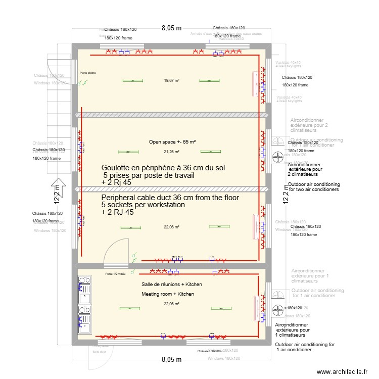 Cuve. Plan de 10 pièces et 170 m2