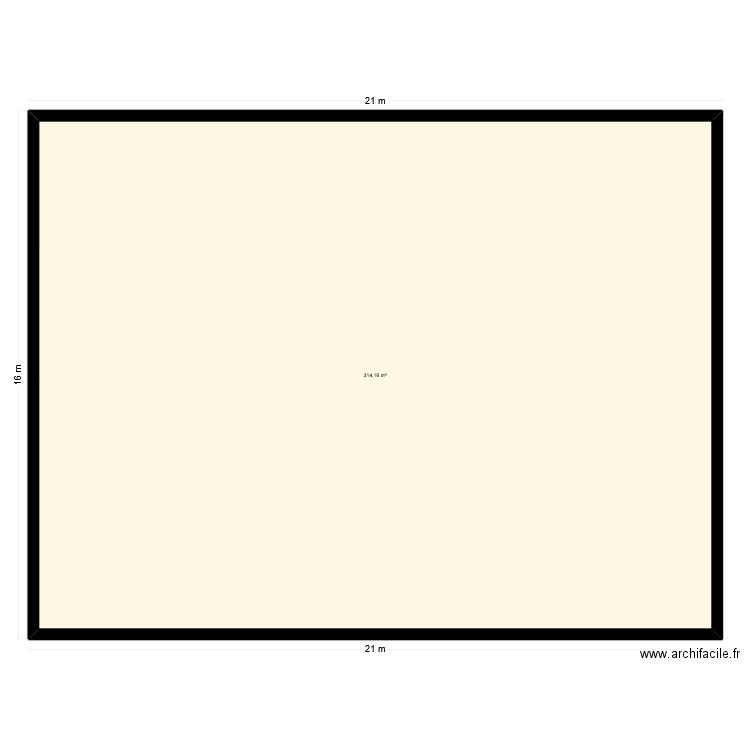 ei1.0. Plan de 1 pièce et 314 m2