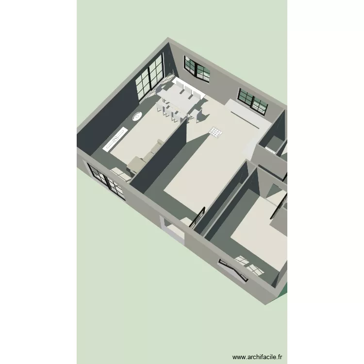 Maison. Plan de 5 Pièces et 86 m²