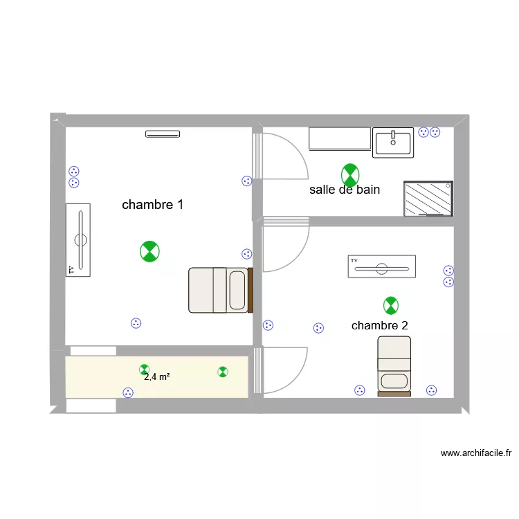 corentin 1etage B. Plan de 1 Pièce et 2 m² corentin 1etage B. Plan de 1 Pièce et 2 m²