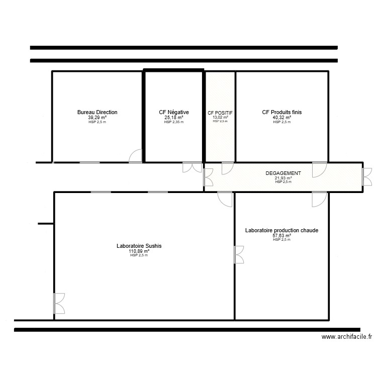 ZONE 2. Plan de 7 pièces et 308 m2