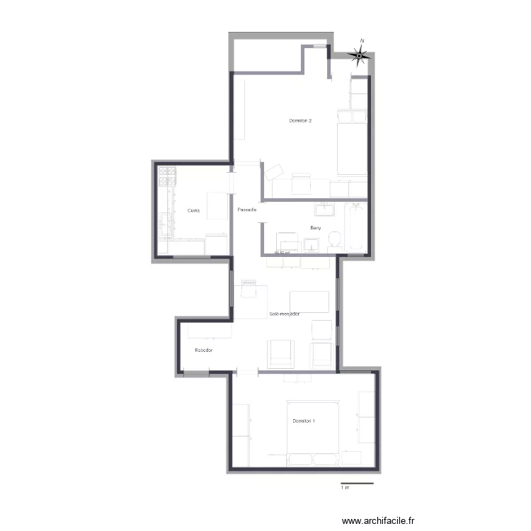 ED. CASA ALTIMIR 6-1. ESCALDES. Plan de 1  et 60 m²