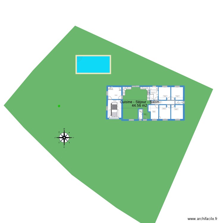 Popo-Tanguy cadastre. Plan de 11 pièces et 90 m2