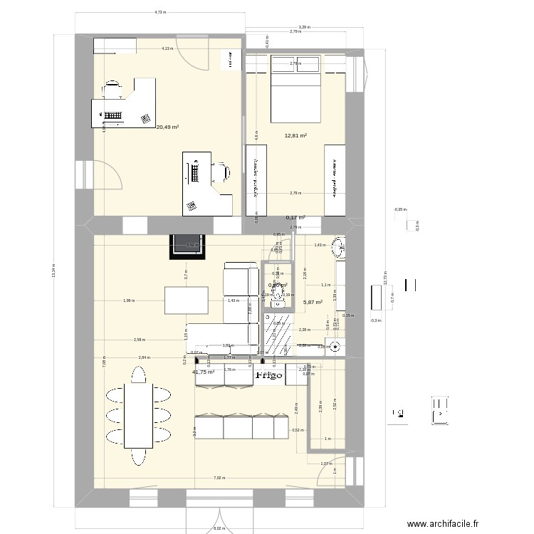 120. Plan de 6 pièces et 82 m2