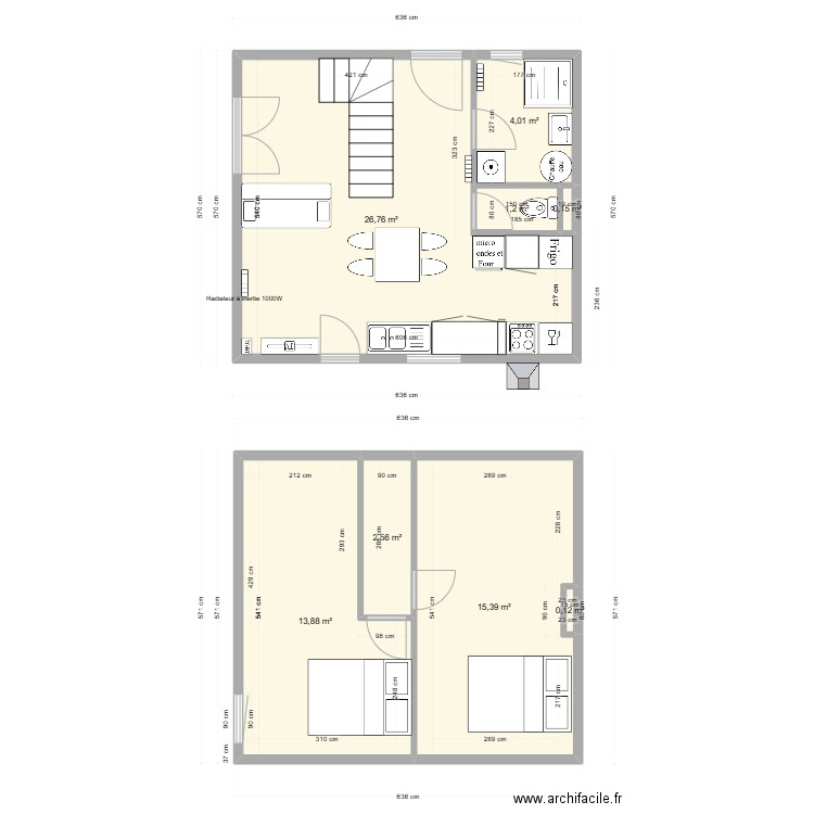 Maison varades 2. Plan de 8 pièces et 64 m2