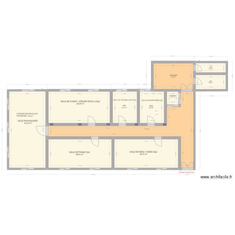 1er étage - IMPULSE maj 31-01-24. Plan de 11 pièces et 225 m2