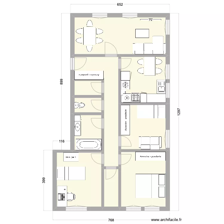 appartement Le Pellerin. Plan de 