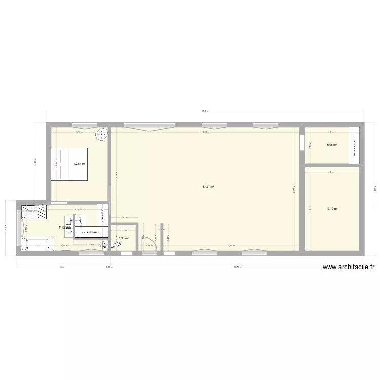 MAISON EMILIE ETAGE. Plan de 6  et 113 m²