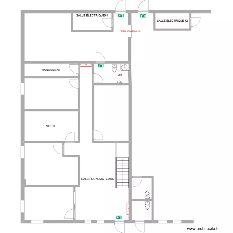 Bureaux Chambly 1er &eacute;tage avec cotes. Plan de 