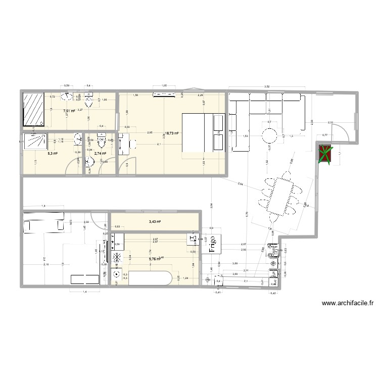 container. Plan de 0 pièce et 0 m2