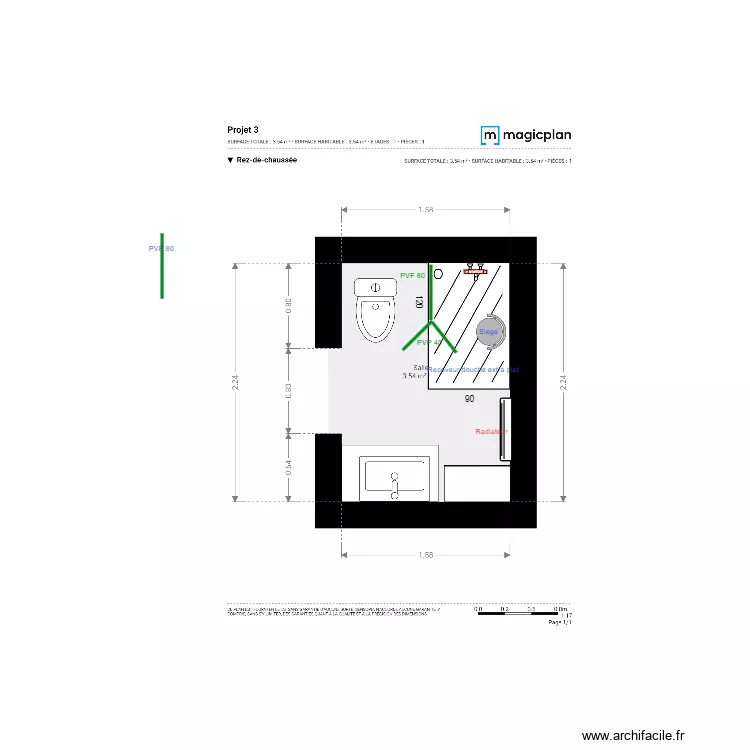 sdb maison. Plan de 