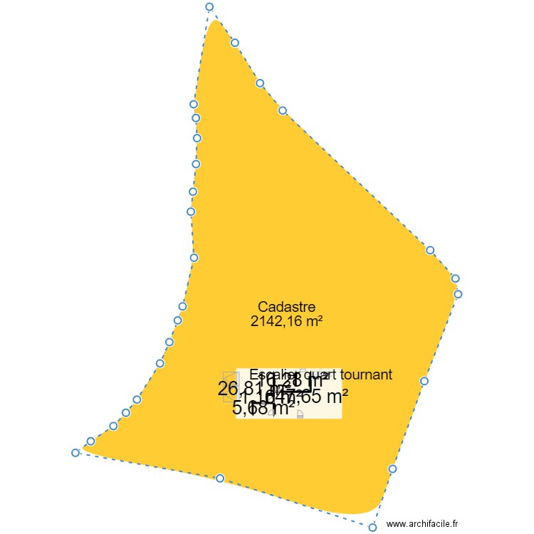 valu. Plan de 5 pièces et 98 m2