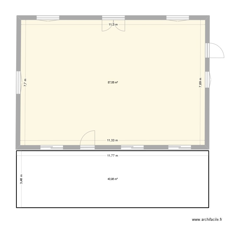 Maison du 16. Plan de 2 pièces et 128 m2
