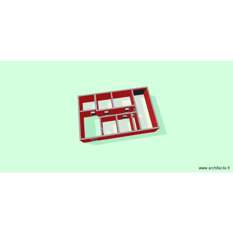 plan sous sol. Plan de 7 pièces et 64 m2