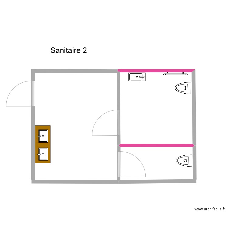 sanit 2 vide. Plan de 0 pièce et 0 m2