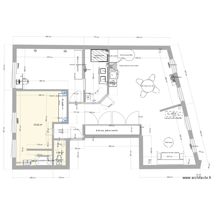 La Pommeraie20_2ème étage_elec. Plan de 2 pièces et 17 m2