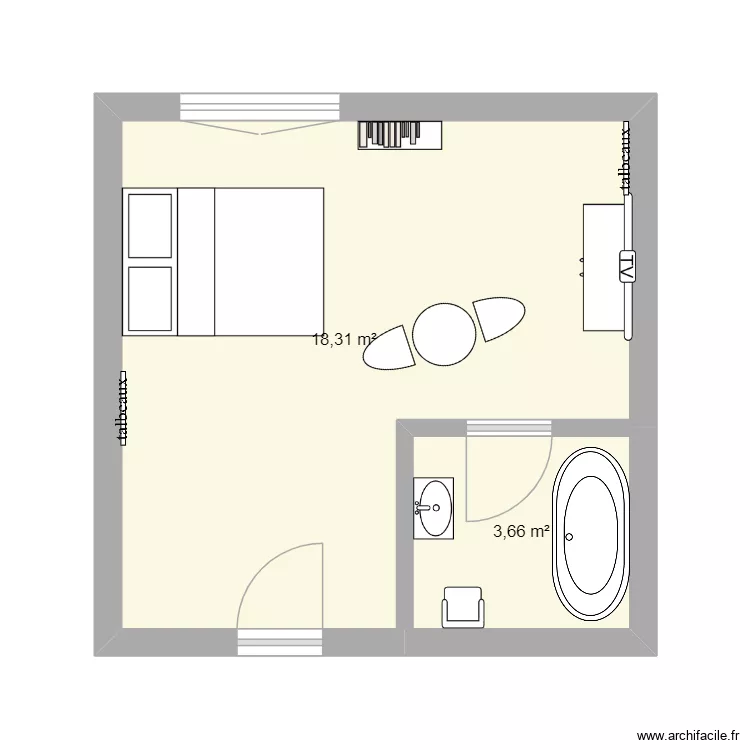 chambre 3*. Plan de 2 et 22 m² chambre 3*. Plan de 2 et 22 m²