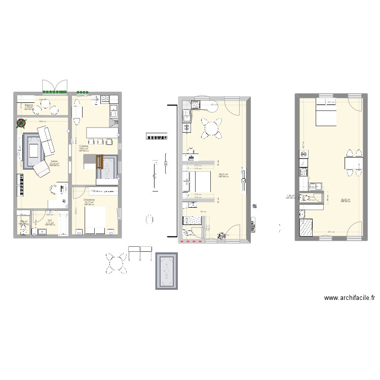 studio. Plan de 0 pièce et 0 m2